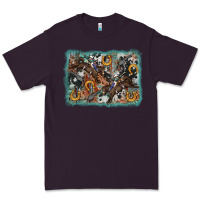 Plum bucking bronco rodeo revolver western background Premium Tee - AdoDesignShop