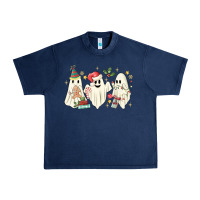 Navy Christmas ghosts Urban Heavy Tee - MaliasSmallBusiness