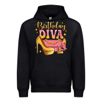 Black birthday diva pink and gold glitter Urban Hoodie - LillyAllenDesigns