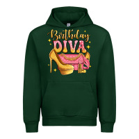 Forest Green birthday diva pink and gold glitter Urban Hoodie - LillyAllenDesigns