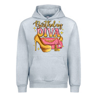 Heather Grey birthday diva pink and gold glitter Urban Hoodie - LillyAllenDesigns