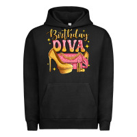 Pigment Black birthday diva pink and gold glitter Urban Hoodie - LillyAllenDesigns