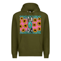 Army Green Mom sunflower glitter Premium Hoodie - CowGirlArtShop
