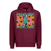 Burgundy Mom sunflower glitter Premium Hoodie - CowGirlArtShop