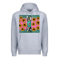 Heather Grey Mom sunflower glitter Premium Hoodie - CowGirlArtShop