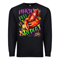 Black pinch peel eat repeat mardi gras olivia Premium Sweatshirt - OliviaCreatesArt