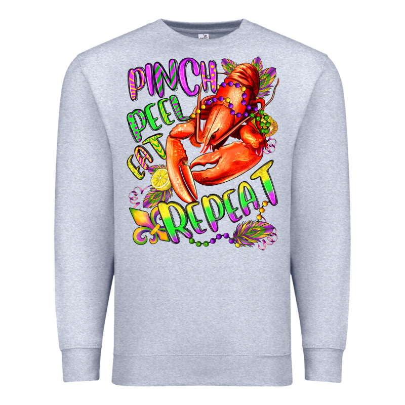 Pinch Peel Eat Repeat Mardi Gras Olivia Premium Sweatshirt by OliviaCreatesArt | Teevron