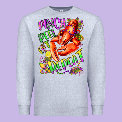 Pinch Peel Eat Repeat Mardi Gras Olivia Premium Sweatshirt Designed By Oliviacreatesart