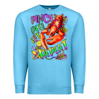 Ocean Blue pinch peel eat repeat mardi gras olivia Premium Sweatshirt - OliviaCreatesArt