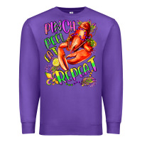 Purple pinch peel eat repeat mardi gras olivia Premium Sweatshirt - OliviaCreatesArt