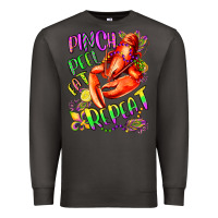 Smoke pinch peel eat repeat mardi gras olivia Premium Sweatshirt - OliviaCreatesArt