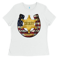 White sheriff american flag Ladies Tee - JahusDesignShop