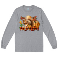 Heather Grey Fall Vibes Squirrel Long Sleeve Tee - LillyAllenDesigns