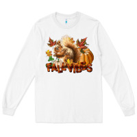 White Fall Vibes Squirrel Long Sleeve Tee - LillyAllenDesigns