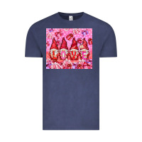 Vintage Denim love gnomies with gift boxes Vintage Tee - NancyCooperArtShop