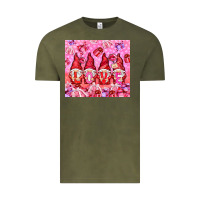 Vintage Olive love gnomies with gift boxes Vintage Tee - NancyCooperArtShop