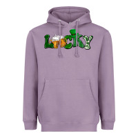 Lavender Lucky with beer St. Patricks day Heavyweight Hoodie - HowdyJamesFarm
