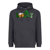 Smoke Lucky with beer St. Patricks day Heavyweight Hoodie - HowdyJamesFarm