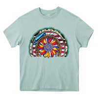 Arona sunflower american flag leopard gemstone cowhide rainbow Heavy Core Tee - Artiststas