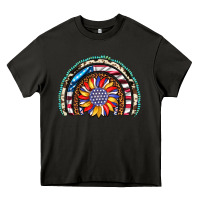 Asphalt sunflower american flag leopard gemstone cowhide rainbow Heavy Core Tee - Artiststas