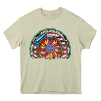 Mossy sunflower american flag leopard gemstone cowhide rainbow Heavy Core Tee - Artiststas