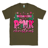 Army Green i'm dreaming of a pink christmas flamingo Classic Tee - MaliasSmallBusiness