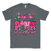 Charcoal Heather i'm dreaming of a pink christmas flamingo Classic Tee - MaliasSmallBusiness