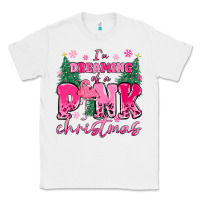 White i'm dreaming of a pink christmas flamingo Classic Tee - MaliasSmallBusiness
