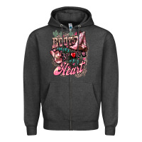 Charcoal Heather Boots never broke my heart Zipper Hoodie - HowdyJamesFarm