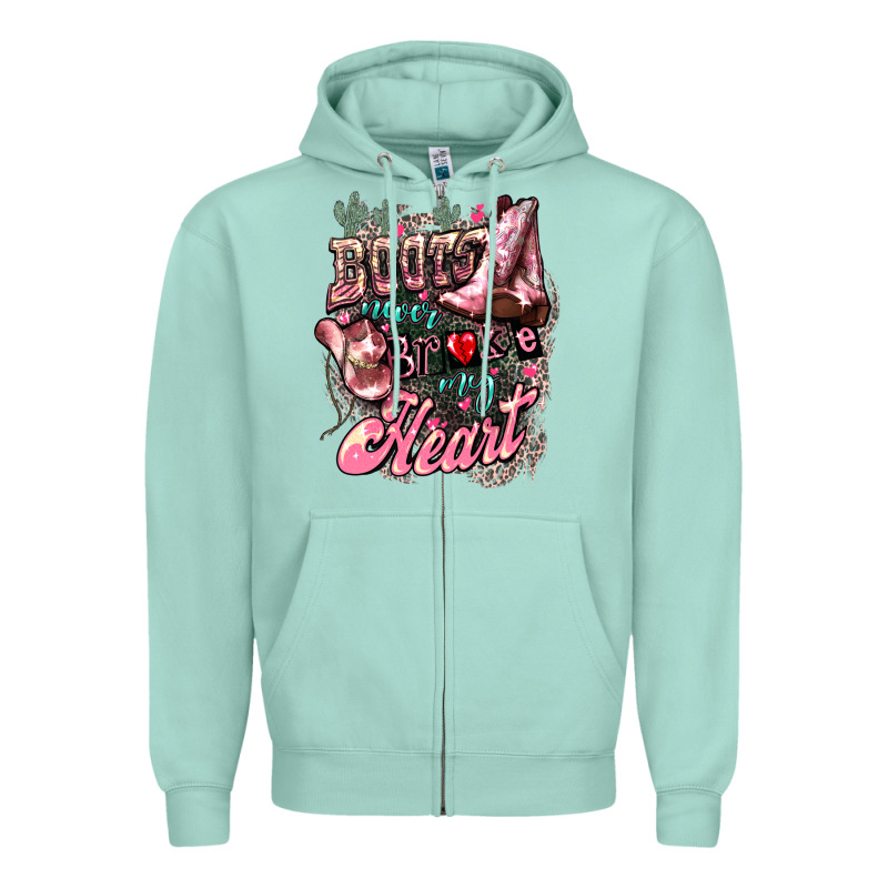 Boots Never Broke My Heart Zipper Hoodie by HowdyJamesFarm | Teevron