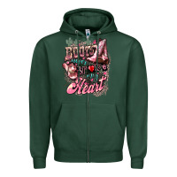 Sports Green Boots never broke my heart Zipper Hoodie - HowdyJamesFarm
