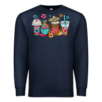 Navy mexico fiesta coffee cups Premium Sweatshirt - OliviaCreatesArt
