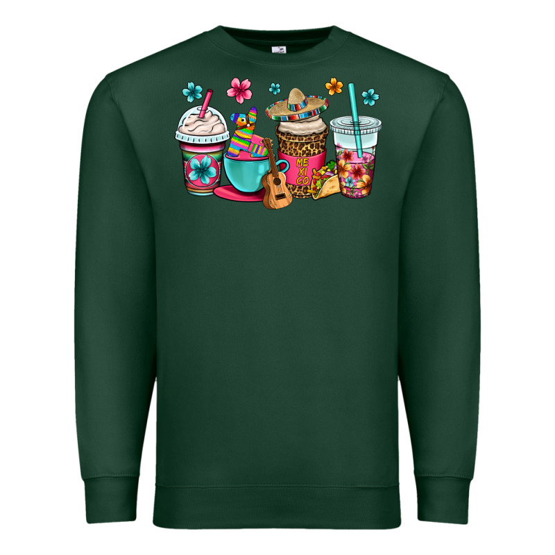 Mexico Fiesta Coffee Cups Premium Sweatshirt by OliviaCreatesArt | Teevron