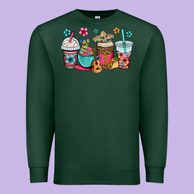 Mexico Fiesta Coffee Cups Premium Sweatshirt Designed By Oliviacreatesart