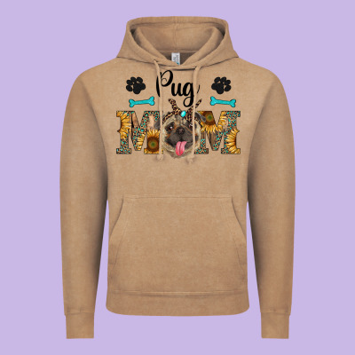 Western Pug Mom Vintage Hoodie Designed By Ranaportraitstore