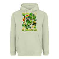Matcha Happy St. Patrick's Day T-rex Heavyweight Hoodie - CowGirlArtShop