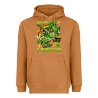 Meerkat Happy St. Patrick's Day T-rex Heavyweight Hoodie - CowGirlArtShop
