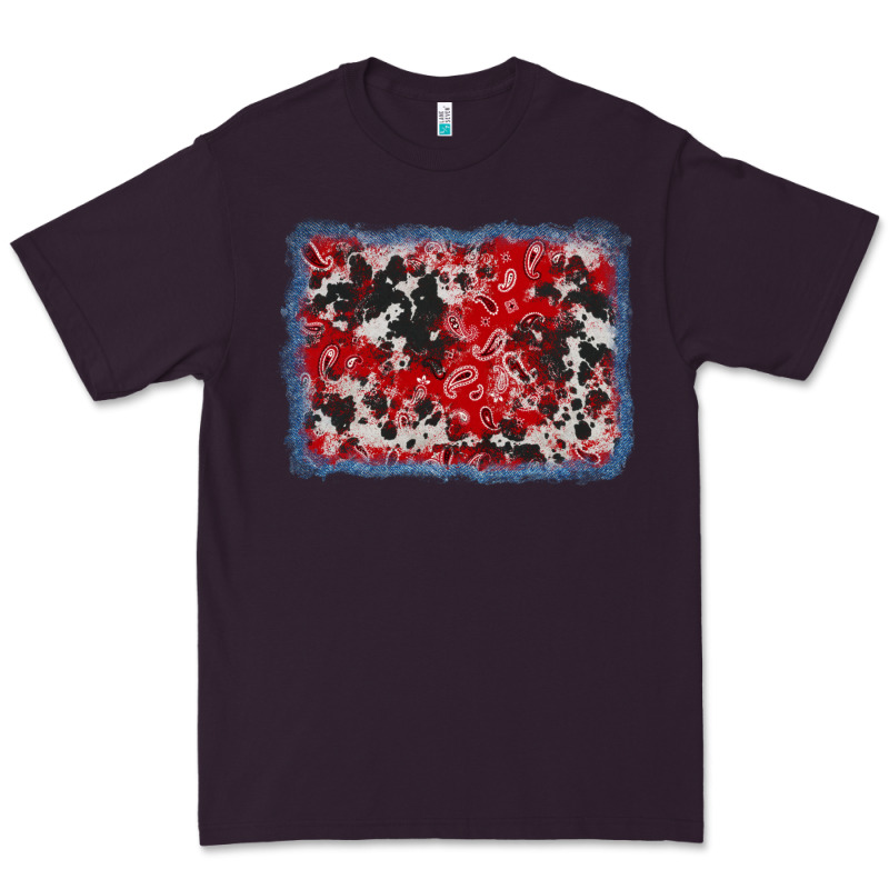 Bandana Cowhide Denim Background Premium Tee by AdoDesignShop | Teevron