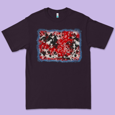 Bandana Cowhide Denim Background Premium Tee Designed By Adodesignshop