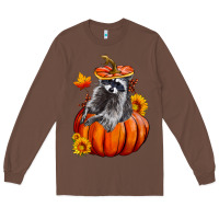 Chestnut Fall Pumpkin Raccoon Long Sleeve Tee - LillyAllenDesigns
