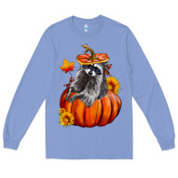 Colony Blue Fall Pumpkin Raccoon Long Sleeve Tee - LillyAllenDesigns