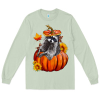 Matcha Fall Pumpkin Raccoon Long Sleeve Tee - LillyAllenDesigns