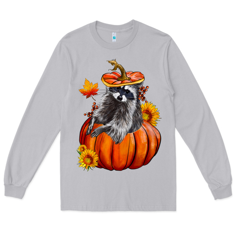 Fall Pumpkin Raccoon Long Sleeve Tee by LillyAllenDesigns | Teevron
