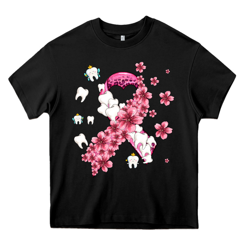 Teeth And Flower Cancer Ribbon Heavy Core Tee by AdoDesignShop | Teevron