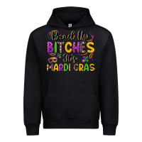 Black bead up bitches it s mardi gras Urban Hoodie - LillyAllenDesigns