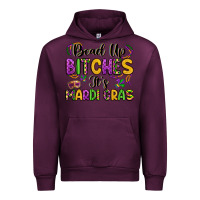 Mauve Wine bead up bitches it s mardi gras Urban Hoodie - LillyAllenDesigns