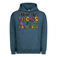 Pigment Midnight Navy bead up bitches it s mardi gras Urban Hoodie - LillyAllenDesigns