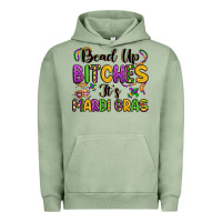 Pigment Oil Green bead up bitches it s mardi gras Urban Hoodie - LillyAllenDesigns