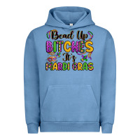 Pigment Pebble Blue bead up bitches it s mardi gras Urban Hoodie - LillyAllenDesigns