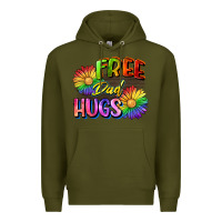 Army Green Free dad hugs Premium Hoodie - CowGirlArtShop